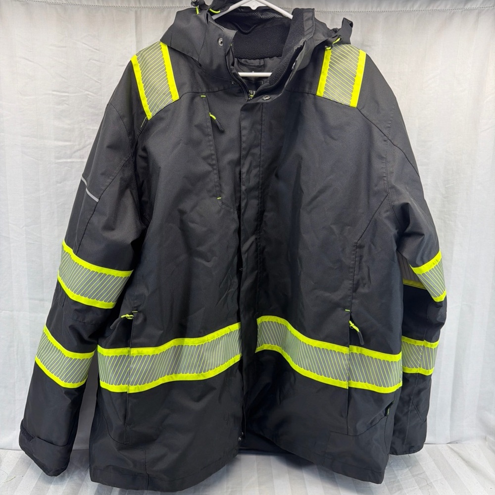 Men's Black and Yellow Reflective Jacket